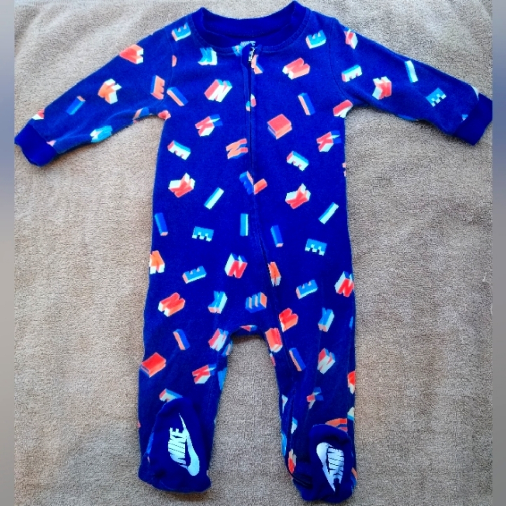 Nike Blue and Orange Footies One Piece with Built-in Feet